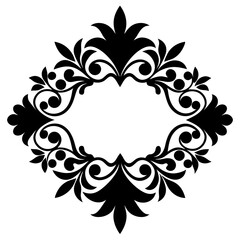 Abstract floral ornamental borders silhouette vector  illustration