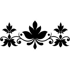 Abstract floral ornamental borders silhouette vector  illustration