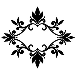 Abstract floral ornamental borders silhouette vector  illustration