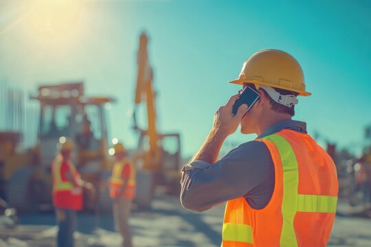 Construction Worker on the Phone