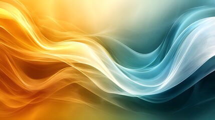 Obraz premium Golden-Teal Abstract Background with Soft Edges and Blurred Details, Elegantly Flowing Curves and Harmonious Color Gradient, Capturing a Modern, Minimalist Aesthetic