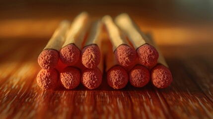 Two big matches on a wooden background. International Match Day.  
