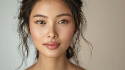 Fototapeta premium Portrait of Young Woman with Natural Beauty