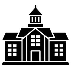 School building icon isolated vector illustration on white background
