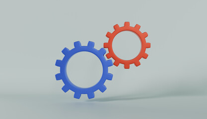 3D illustration of gears and cogs, showcasin