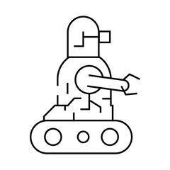 robot technology line icon vector. robot technology sign. isolated contour symbol black illustration