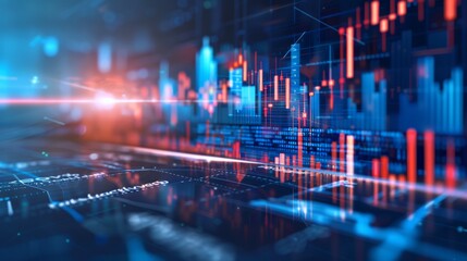 Digital Stock Market Chart with Financial Data