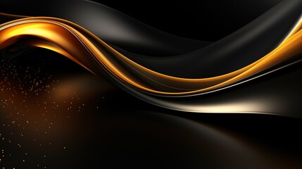 Abstract black and gold wave background.