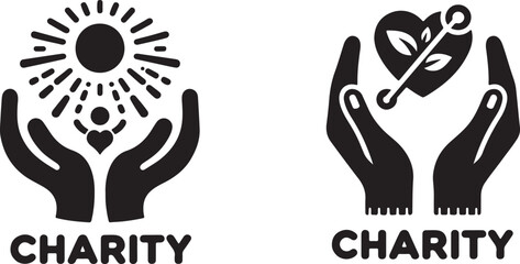 Charity Logo Icon Silhouette illustration art. Editable