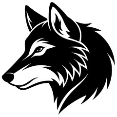 Creative wolves head icon side view silhouette vector illustration
