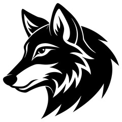 Creative wolves head icon side view silhouette vector illustration
