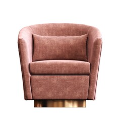 armchair isolated on white background, comfortable furniture for home interior, 3D illustration, cg render