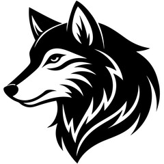 Creative wolves head icon side view silhouette vector illustration
