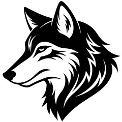 Creative wolves head icon side view silhouette vector illustration
