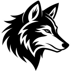 Creative wolves head icon side view silhouette vector illustration
