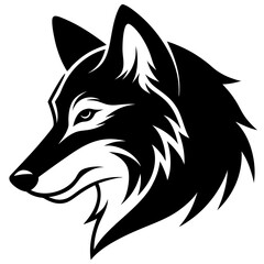 Creative wolves head icon side view silhouette vector illustration
