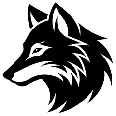 Creative wolves head icon side view silhouette vector illustration
