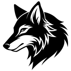 Creative wolves head icon side view silhouette vector illustration
