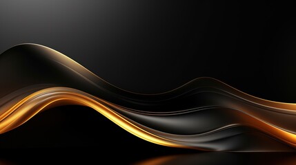 Abstract black and gold wave background.