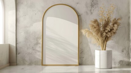 Wall mockup in white clear hallway interior 