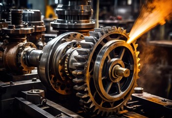 dynamic industrial machinery captured action showcasing powerful mechanics engaging visuals, imagery, dynamics, technology, construction, equipment