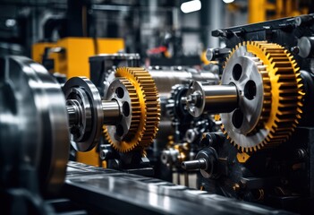 Fototapeta premium professional showcasing dynamic industrial machinery precision detail captivating display technology, equipment, design, engineering, metal, tools