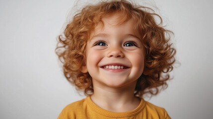 Naklejka premium A cheerful child displays pure happiness with a big smile