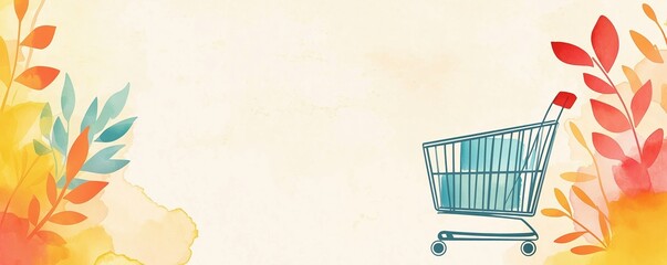Retail website promotions, seasonal discounts, eye-catching banners, Watercolor style