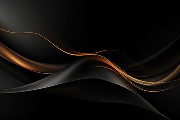 Abstract black and gold wave background.