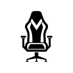 Gaming chair logo design silhouette vector illustration white background