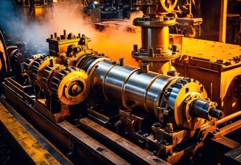 dynamic close ups powerful machinery action showcasing mechanical precision engineering excellence, automation, assembly, components, construction, control