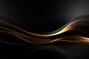 Abstract black and gold wave background.