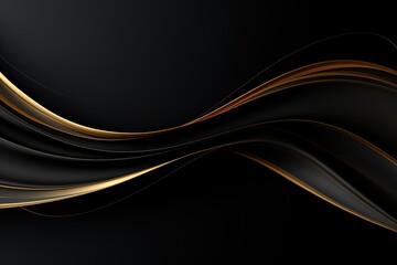 Abstract black and gold wave background.