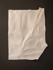 Obraz premium Crumpled White Paper on a Black Background