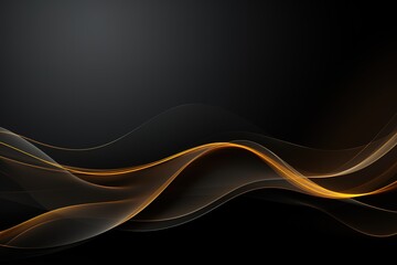 Abstract black and golden wave background.