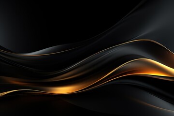 Abstract black and gold wave background.