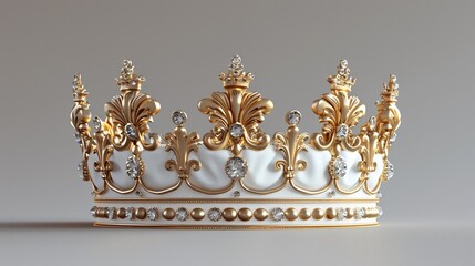 Fototapeta premium Regal golden tiara in 3d.