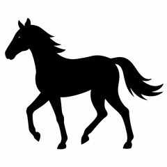 Horse silhouette vector illustration with white background