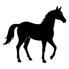 Horse silhouette vector illustration with white background