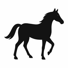 Horse silhouette vector illustration with white background