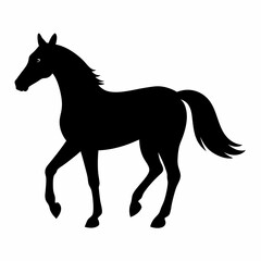 Horse silhouette vector illustration with white background