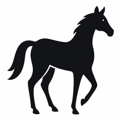 Horse silhouette vector illustration with white background