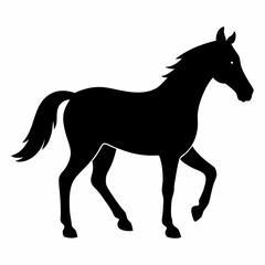 Horse silhouette vector illustration with white background