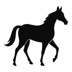 Horse silhouette vector illustration with white background