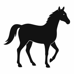 Horse silhouette vector illustration with white background