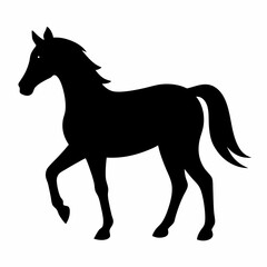 Horse silhouette vector illustration with white background