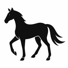 Horse silhouette vector illustration with white background
