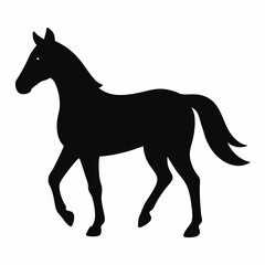 Horse silhouette vector illustration with white background