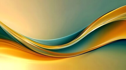 Golden-Teal Abstract Background with Soft Edges and Blurred Details, Elegantly Flowing Curves and Harmonious Color Gradient, Capturing a Modern, Minimalist Aesthetic