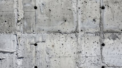 Obraz premium Varied indentations in gray concrete texture.